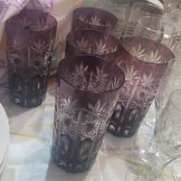 Set 5 Bicchieri in Cristallo di Boemia Ametist