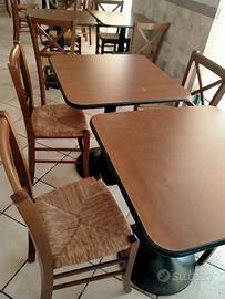 tavoli 70x70 e sedie legno 
