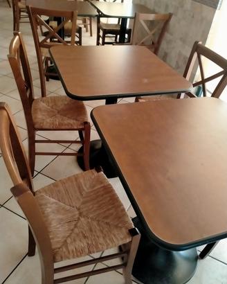 tavoli 70x70 e sedie legno 