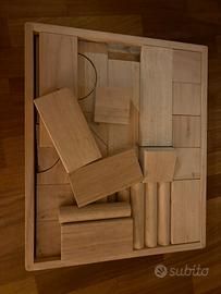 Blocchi in legno Borgione cassetta 46 pezzi gioco