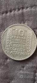 moneta 10 franchi francesi 1932 argento 