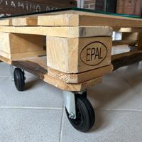 Tavolino basso in Pallet di legno con vetro