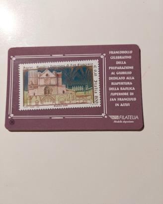 Tessera Filatelica Francobollo Basilica D'Assisi