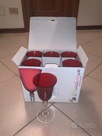 Calici Pasabahce in vetro rosso