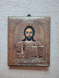 Icona Cristo Pantocratore Argento 