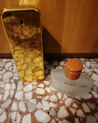 Bottiglie di profumo vuote "Paco Rabanne" e "Roma"