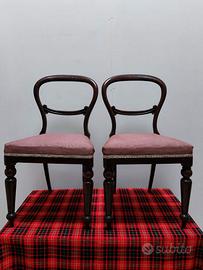 Coppia di sedie inglesi vittoriane