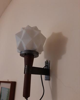3 lampade appliques anni 60 vetro opalino e ottone