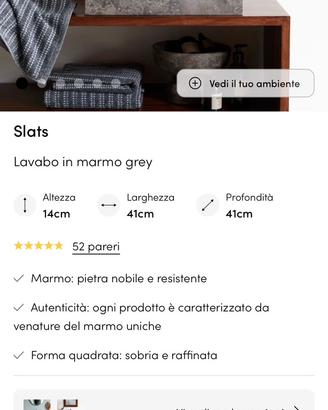 Lavabo per bagno in marmo