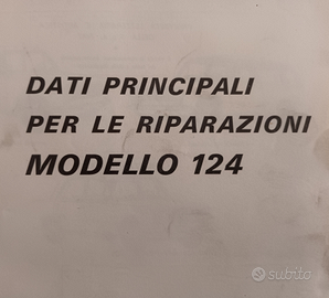 Manuale originale FIAT 124 vari modelli