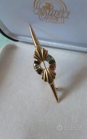Spilla vintage argento dorato