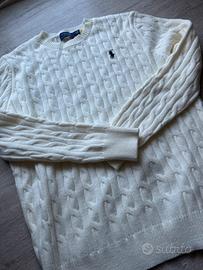 Polo Ralph Lauren white cable knit sweater