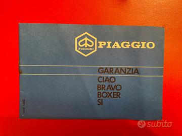 Libretto garanzia Ciao Bravo Boxer Si Piaggio