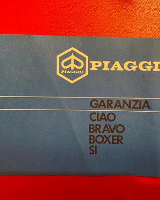 Libretto garanzia Ciao Bravo Boxer Si Piaggio