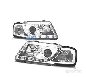 FARI AUDI A3 8L 96-00 LUCE DIURNA FONDO CROMATO