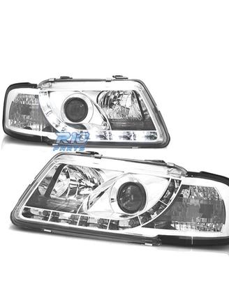 FARI AUDI A3 8L 96-00 LUCE DIURNA FONDO CROMATO