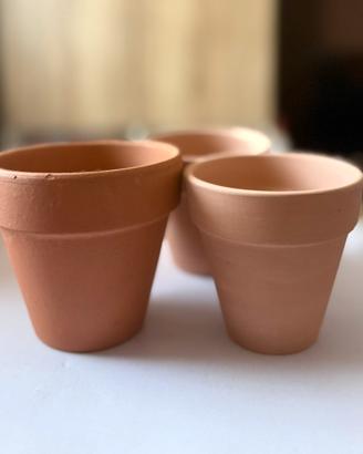 Set 3 vasetti in terracotta
