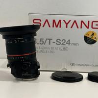 Samyang 24mm t/s f/3.5 attacco Canon EF