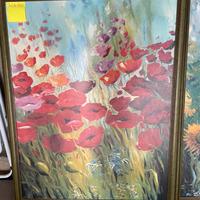 Stampe  con fiori con cornice verde