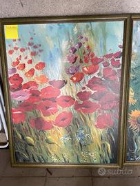 Stampe  con fiori con cornice verde