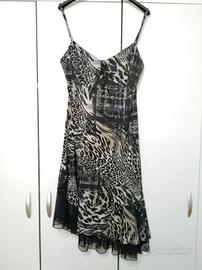 Vestito animalier asimmetrico L