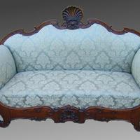 Divano Carlo X a barca Emiliano in noce