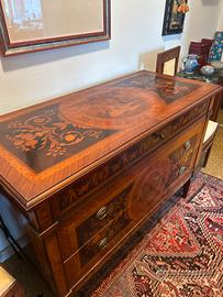 CASSETTONE ANTICO INTARSIATO STILE IMPERO LUIGIXVI