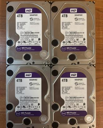 4 Hard Disk WD 4TB WD40PURZ - Anche singoli