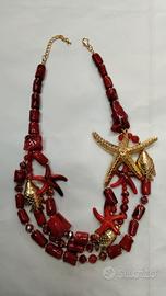 Collana Stella Marina e pesci rossa. 