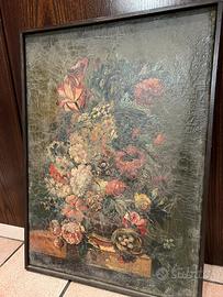 Antico dipinto con motivo floreale da collezione