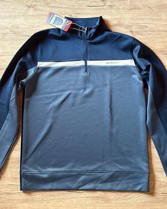 Ben Sherman Felpa Uomo Mezza Zip Blu Navy e Grigia