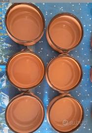 Set  6 ciotole da portata  in terracotta bicolore