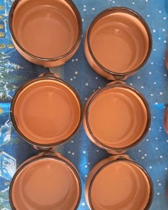 Set  6 ciotole da portata  in terracotta bicolore