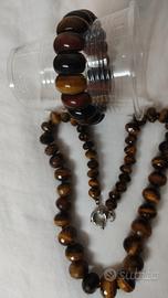 occhio di tigre collana e bracciale 