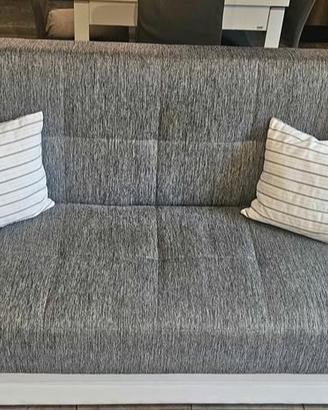 divano con contenitore bianco pelle e grigio 