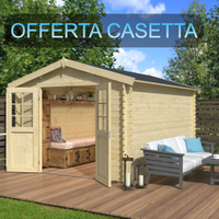 CASETTA IN LEGNO 2,75X3,80 28MM CON PORTA DOPPIA