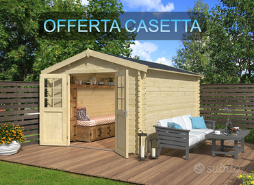 CASETTA IN LEGNO 2,75X3,80 28MM CON PORTA DOPPIA