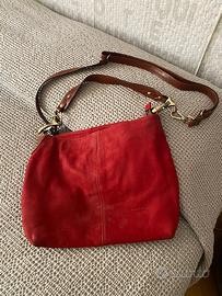 Borsa in camoscio rossa