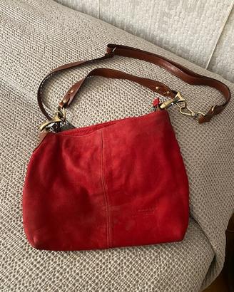 Borsa in camoscio rossa