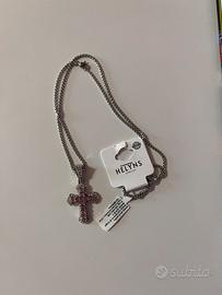 collana donna con croce rosa