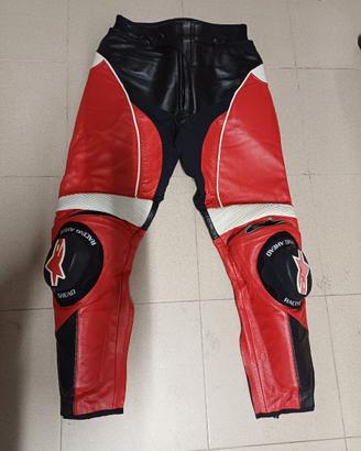 Pantaloni moto Alpinestars rossi e neri