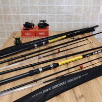 Kit pesca feeder 2 canne e 2 mulinelli con filo