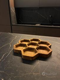 Centrotavola in Rovere Massello - Honeycomb