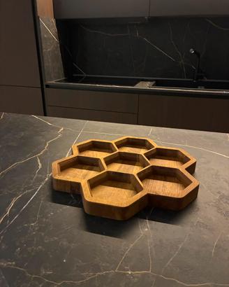 Centrotavola in Rovere Massello - Honeycomb