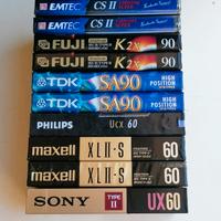 10 Musicassette EMTEC, MAXELL, PHILIPS. SONY, TDK