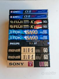 10 Musicassette EMTEC, MAXELL, PHILIPS. SONY, TDK