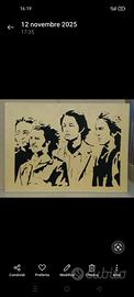 Quadro al traforo 35x50 legno e stoffa