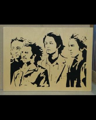 Quadro al traforo 35x50 legno e stoffa