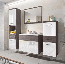Mobile bagno sospeso 60cm con lavabo, specchio e c