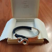 bracciale infinito argento e cordoncino  blu